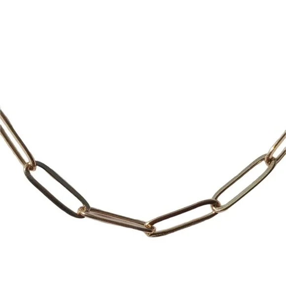 18k Gold paperclip style gold chain Plated can bundle with other chains last pic - Picture 4 of 5